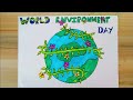 World Environment Day Drawing | Environment Day Drawing for Kids | Earth Drawing