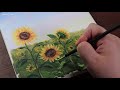 Sunflower Fields / Acrylic painting / PaintingTutorial / Painting ASMR