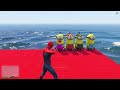 GTA 5 Epic Ragdolls GREEN SPIDERMAN VS RED MINION VS GREEN MINION (Physics & Funny Fails)#part26