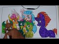 Coloring Pages MY LITTLE PONY - Young Six\How to color My Little Pony\Easy Drawing Tutorial Art🦄mlp🦄