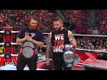 Sami Zayn and KO celebrate after defeating Roman Reigns and Solo Sikoa at Night of Champions