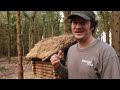 Building A Wilderness Log Cabin with a thatched roof | Cedar | Dog