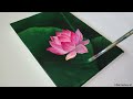Easy way to draw lotus flowers / Acrylic painting for beginners