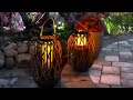 Outdoor Fall decor. Koi pond sitting area. Tropical garden