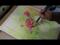 水彩画制作過程.11（窓辺のバラを描く） ／ ムッチーWATERCOLOR PROCESS-11