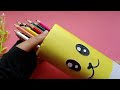 maik a pen box with paper ||easy making video ||new ides||cute box making