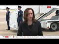 US Vice President Kamala Harris speaks after prisoner exchange deal