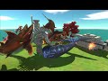 Aquatics Battle - The Bloop VS 2 Head Shark + MechaGodzilla - Animal Revolt Battle Simulator