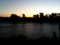 Boat on Sacramento River at Dusk