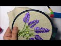 Lavender embroidered with satin ribbon