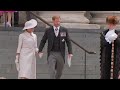 Harry and Meghan leave St Paul's Cathedral after Jubilee service | AFP