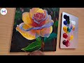 How to Paint A Beautiful Rose /Acrylic Painting / STEP BY STEP #24