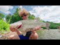 Fishing For MONSTER BASS With BIG Jigs! (Bank Fishing)