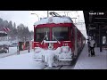 Swiss Trains in the snow | Klosters Platz | Rhätische Bahn RhB | RE Davos Platz | Allegra 3510 ABB