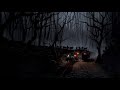 Carriage ride through the woods - ASMR Ambience - Spooky Forest noises Rain Horse