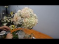 How to Make a Tall Vase Centrepiece With Hydrangea and Roses.