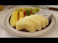 Full of freshness! Apple mango milk shaved ice, fruit lunch box - Korean dessert