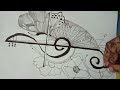violin music 🎶 notes|How to draw easy sketch Step by step for beginners....