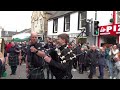 Highland Cathedral played by Forres Pipe Band on High Street during 2024 Forres Toun Mercat