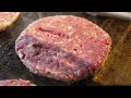 Amazing street burger! American Style Double Bacon Cheeseburger - Thai street food