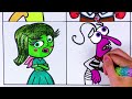 How to draw Inside Out 2- Joy Ander Disgust and others- Glitter Art