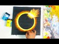 Solar Eclipse | Acrylic painting for beginners step by step | Paint9 Art