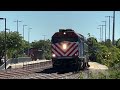 Metra trains at Geneva and Lombard, IL. Fast moving UP coal train at Geneva