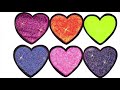 Glitter Heart Drawing Coloring And Painting For Kids Toddlers | Coloring Pages for Children