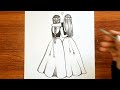 Best Friends Pencil Sketch Drawing | How to Draw Friendship Day Drawing | BFF Drawing Step by Step