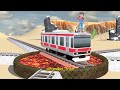 踏切アニメ あぶない電車 TRAIN Climbing Pyramid 🚦 踏切 Fumikiri 3D Railroad Crossing Animation #train #1