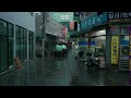 [4K Rain Walk] Rain Pouring Seoul Backstreet, dark as night in broad daylight.