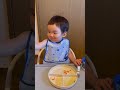 1歳8ヶ月boyの朝ご飯の様子👦🥣ご機嫌ナナメなボクちゃんでした😡😡😡