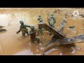 Army Men: War in the mud! Green Army and Grey Army Engage in Fierce Trench Battle #stopmotion