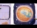 Watercolor Planet in 5 Mins...30 Days Sketchbook Challenge Day 8