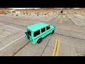 Flatbed Trailer Mercedes G Class Cars Transportation with Truck - Pothole vs Car #007 - BeamNG.Drive