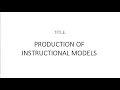 Instructional Models- By Dr. (Mrs) ALABI, B. O.