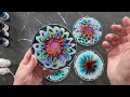 #1507 Beautiful Rainbow Resin 3D Bloom Coasters