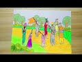 Wari Drawing | Easy Wari Drawing for Kids | wari Poster Drawing | Ashadhi Ekadashi Drawing