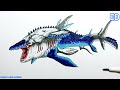 Megalodon + Dunkleosteus + Mosasaurus + Tylosaurus Drawing | New Hybrid Fusion
