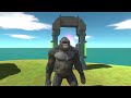 Angry Kong x Colossal Titan vs Evolved Godzilla 2024 in Animal Revolt Battle Simulator