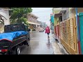 heavy rain in my village Indonesia | very cool and fun, fell asleep immediately to the sound of rain