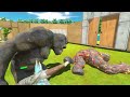 King Kong and Colorful Goro Team vs Colorful Lava Golem Team - Animal Revolt Battle Simulator