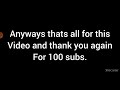 thank you for 100 subscribers