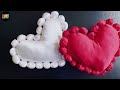 DIY Heart pillow || how to make cushion cover and pillow cover || easy cushion cover || Home decor