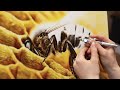Realistic Airbrush Painting - Bee on honeycomb