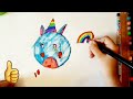 Easy drawing for kids || Cute emoji unicorn drawing || Drawing and coloring