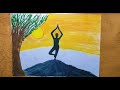 International Yoga Day Drawing / Yoga Day Drawing Tutorial/ Simple Yoga Day Drawing Ideas