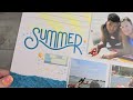 Fun Things to do with Cardstock | Summer Scrapbook Layout Idea | Two-Page Layout