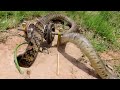 EASY SNAKE TRAP_ Installing Unique Quick Snake Trapping Using Bike Crank Work 100%.