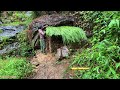 Full video of 100 days of survival in the forest and making a shelter in a rock hole alone